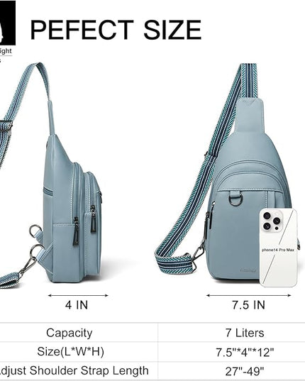 7L Sling Bag for Women Men Leather Small Sling Backpack Daypack Anti Theft Fanny Pack Crossbody Purse Travel
