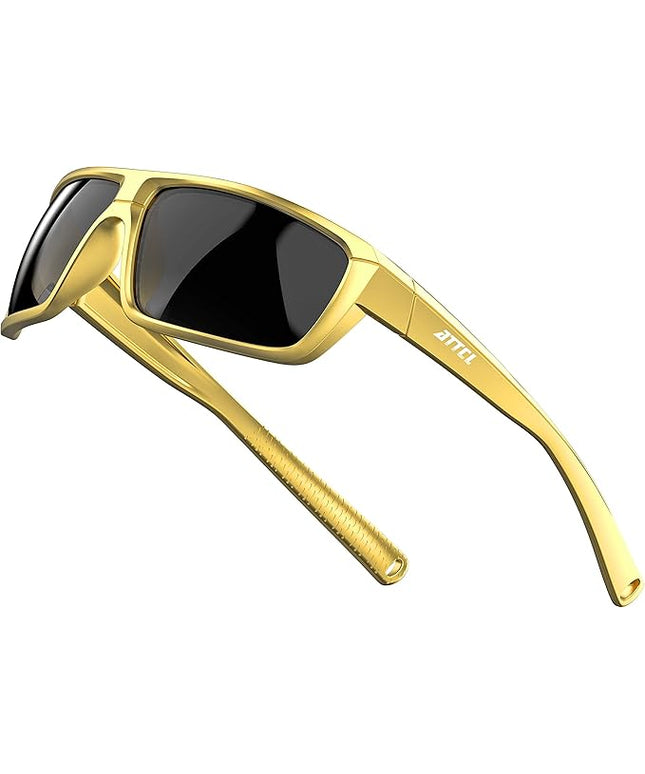ATTCL Polarized Sunglasses Men for Fishing: UV Protection Lightweight TR90 Sports Wrap Sun Glasses Driving Golf Running