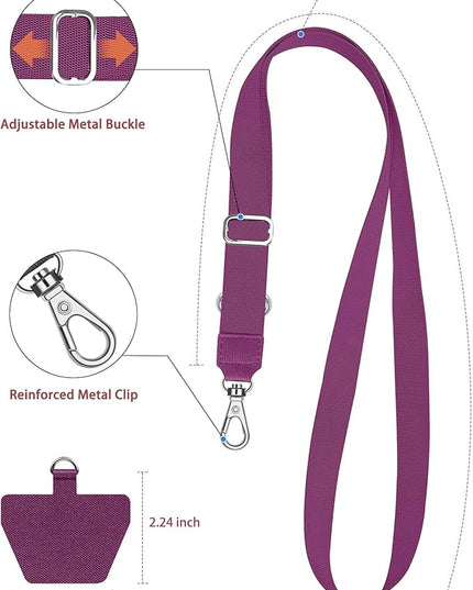 SHANSHUI Phone Lanyard, 2 Pack Phone Lanyard Strap 4X Durable Tether Tab Universal Nylon Neck Phone Strap Crossbody Lanyard for Cellphone Fit All Smartphones