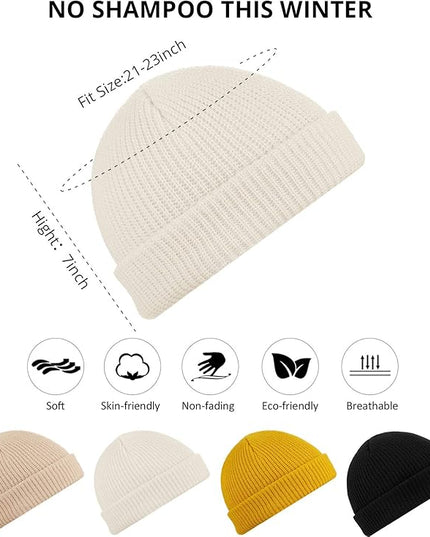 SATINIOR Trawler Beanie Watch Hat Roll-up Edge Skullcap Fisherman Beanie for Women Men