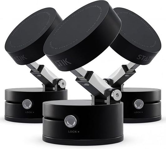Statik HyperMount®(Gen 2) Vacuum Phone Mount Magnetic Phone Holder, Vacuum Seal Car Phone Mount, Use on Any Surface, Compatible with Apple MagSafe, Magnetic Rings Included for Android Devices, 3 Pack