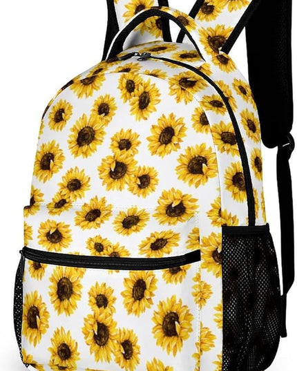 Fashion White Sunflower Backpack Lightweight Large Capacity Laptop Daybag for Travel Work