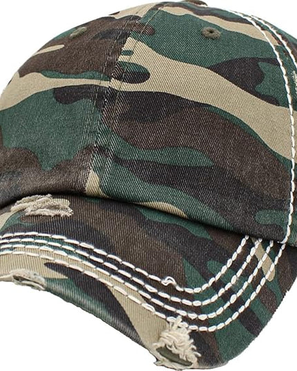 KBETHOS Vintage Washed Distressed Cotton Dad Hat Baseball Cap Adjustable Polo Trucker Unisex Style Headwear