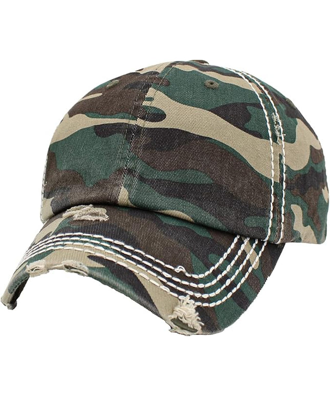 KBETHOS Vintage Washed Distressed Cotton Dad Hat Baseball Cap Adjustable Polo Trucker Unisex Style Headwear
