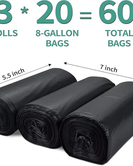60 Count 8 Gallon Biodegradable Compostable Portable Toilet Bags, 100% Plant-Based, No Leaks, Disposable, Perfect for Camping, Hiking, Boating, Hunting
