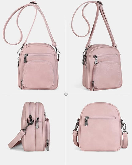 FADEON Small Purses for Women Crossbody Bags, Designer PU Leather Mini Cross Body Purse Travel Shoulder Bag Card Slots