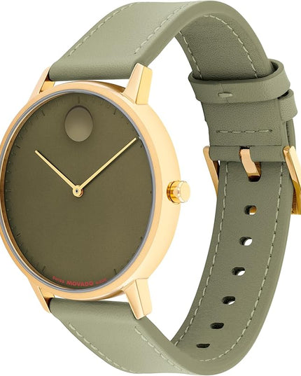 Movado Face Men's Luxury Quartz Watch - Swiss Movement - Water Resistance 30 Meters (3ATM) - Elegant Timepiece - Gift for Him - 41mm