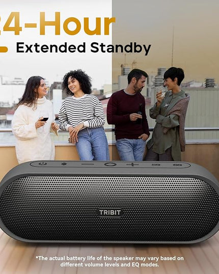 Tribit Portable Bluetooth Speaker XSound Plus 2, Wireless Speaker 30W with XBass, IPX7 Waterproof, 24-Hour Playtime, Stereo Sound, Built-in Mic, Bluetooth 5.3 for Party, Car, Travel