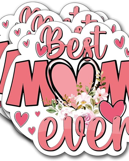 (3Pcs) Best Mom Ever Sticker, Mom Decorate Books Laptop Phone Water Bottles Kindles Stickers Tumbler Sticker Waterproof Vinyl Decorate Sticker 3" Inch