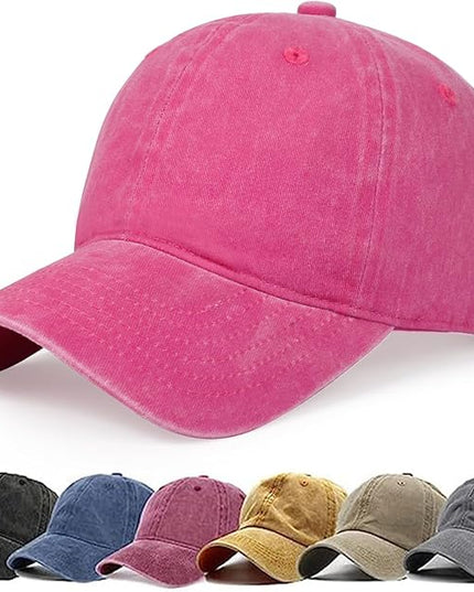 HH HOFNEN Men Women Washed Distressed Twill Cotton Baseball Cap Vintage Adjustable Dad Hat