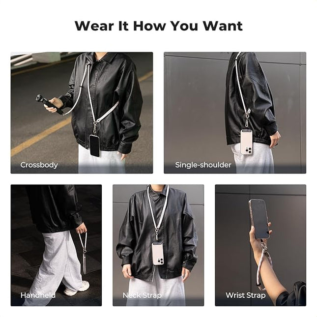 K&F CONCEPT 2-in-1 Phone Lanyard Crossbody with 1/4" Screw, Adjustable Anti Theft Crossbody Strap Compatible for DJI Osmo