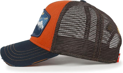 ililily Premium Howels Embroidery Vintage Baseball Cap Distressed Trucker Hat