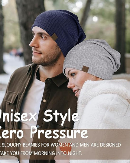 Slouchy Beanie for Men Women Soft Lightweight Running Beanie Hat Chemo Cap Skull Cap