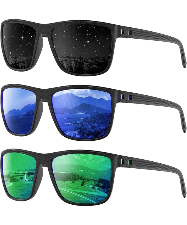 Polarized Sunglasses Men Women, Mens Sunglasses Lightweight UV Sun Glasses for Fishing Driving Golf
