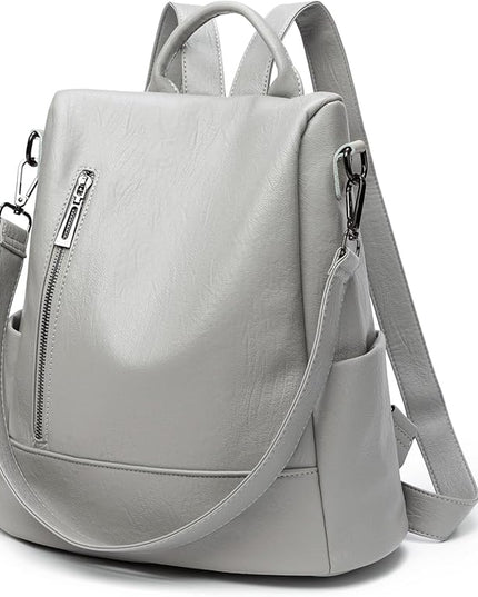 Didida Fashion Backpack Purse For Women Anti-theft Rucksack Pu Leather Lightweight Water-resistant Shoulder Bag,Gray