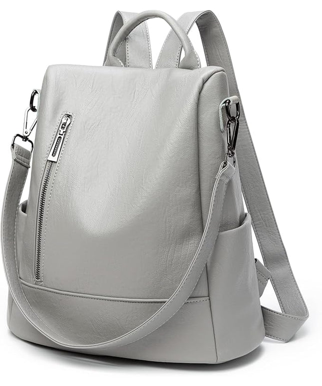Didida Fashion Backpack Purse For Women Anti-theft Rucksack Pu Leather Lightweight Water-resistant Shoulder Bag,Gray