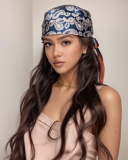 Head Bandanas Scarf for Women Silk Satin Hair Scarf Lightweight Vintage Fashion Square Neck Scarves Gift