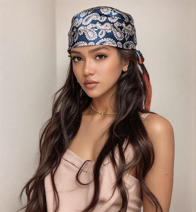 Head Bandanas Scarf for Women Silk Satin Hair Scarf Lightweight Vintage Fashion Square Neck Scarves Gift