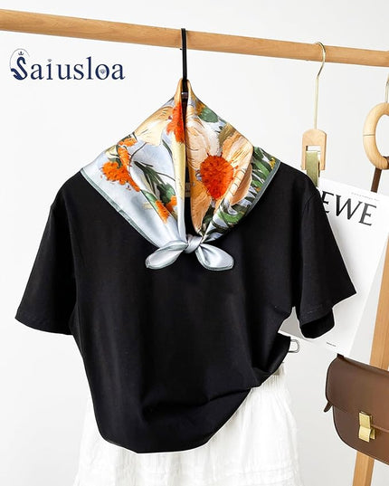 Neck Scarf For Womens Silky Head Scarves Hair Bandanas Square Scarf Fashion Accessories lightweight