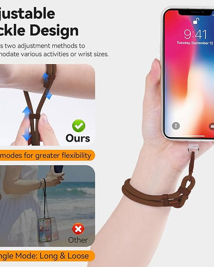 Phone Wrist Strap with 2 Phone Tether Tab, 2 Pack Adjustable Anti-Theft Cell Phone Lanyard for Travel & Outdoors