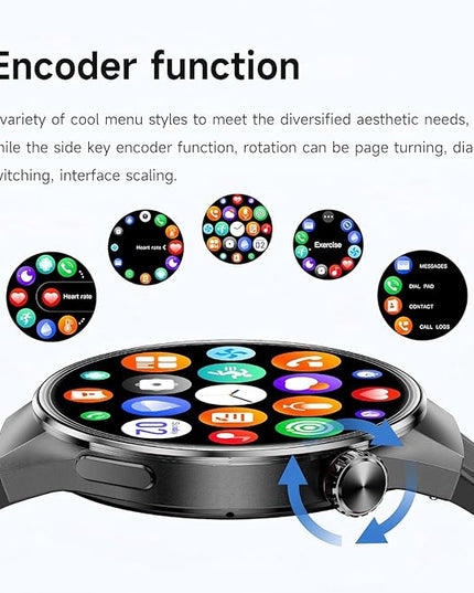 Military Grade Tactical Smart Watch for Men,1.75" Large Crystal Clear HD AMOLED Touchscreen Smartwatches for Android iOS,Fitness Tracker with 110+Sport Modes/Heart Rate/Sleep Monitor (Black)