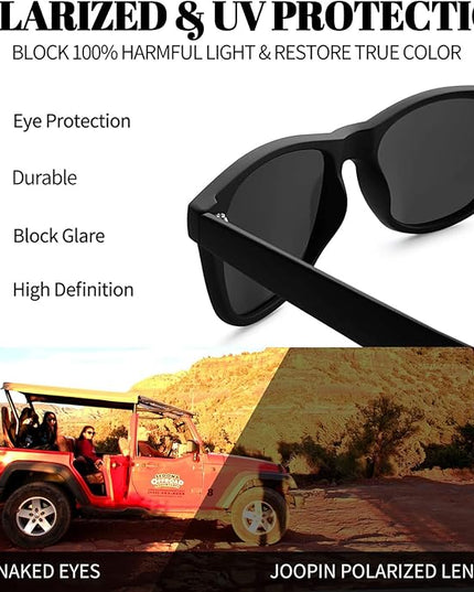 Joopin Square Sunglasses Polarized UV Protection Trendy Designer Sun Glasses Men Women