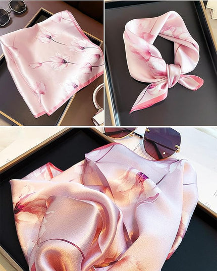 Neck Scarf For Womens Silky Head Scarves Hair Bandanas Square Scarf Fashion Accessories lightweight