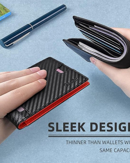 Zitahli Mens-Wallet-Slim-Leather-RFID Blocking Wallet for Men Minimalist Bifold Credit Card Holder with Gift Box