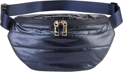 Fanny Packs for Women Fashion Waist Packs Quilted Puffer Belt Bag Puffy Crossbody Bags Sling Purse for Women Travel Running