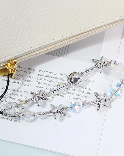 Beaded Camera Wrist Strap, Cute Phone Charms Strap, Pearl Bracelet Wrist Strap, Phone Keychain Decoration for Wallet