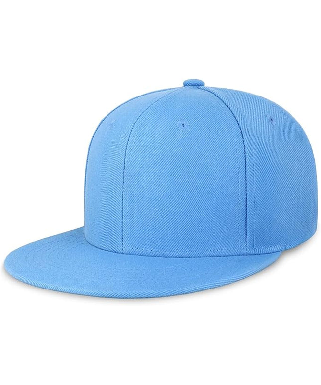 CHOK.LIDS Flat Bill Visor Classic Snapback Hat Blank Adjustable Brim High Top End Trendy Color Style Plain Tone Baseball Cap