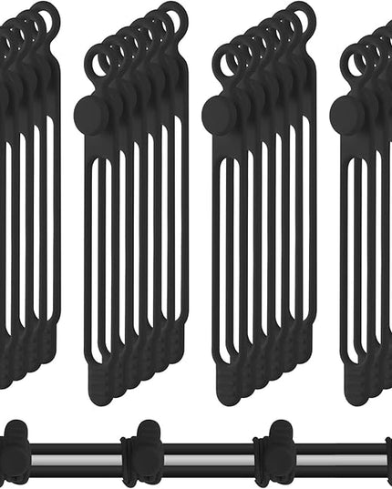 Nuanchu 40 Pcs Silicone Cable Ties Reusable Holder Adjustable Straps Multipurpose Charging Cable Organizer for Fastening Charging Cords Wires(4.17 Inch,Black)