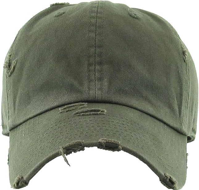 KBETHOS Vintage Washed Distressed Cotton Dad Hat Baseball Cap Adjustable Polo Trucker Unisex Style Headwear