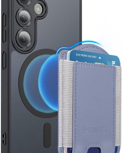 HiWe for MagSafe Wallet for Galaxy S25/S24 Series with Magnetic Case and iPhone 17/16/15/14/13/12 Series, No Case, 6 Cards Holder, RFID Leather Slim Lavender