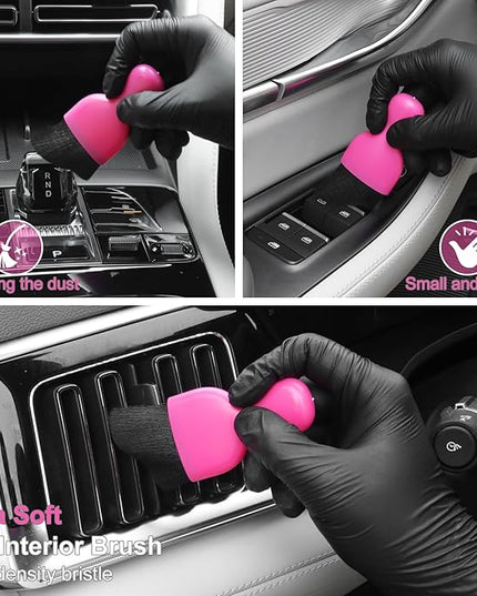 TTRCB Car Detailing Cleaning Kit Interior Cleaner, Car Detailing Brush Set, Pink Car Accessories Essentials for Women, Car Cleaning Gel, Car Cleaning Supplies Tools Stuff for RV, SUV, Interior