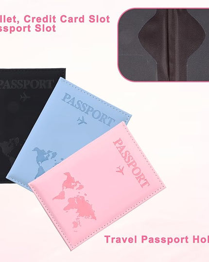 3 Pack Passport Covers, Passport Holder for Travel Passports Wallet Cover Case for Women Passports Book Holders for Women and Men Travel Must Haves Accessories