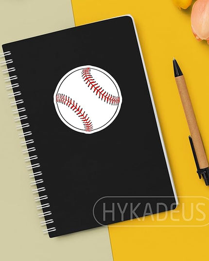 (3Pcs) Baseball Stickers Waterproof Vinyl Baseball Ball Decals for Water Bottle, Tumbler, Laptop, Phone Case, Poster Board, Scrapbooking, Team Players, Coach, 3" x 3"