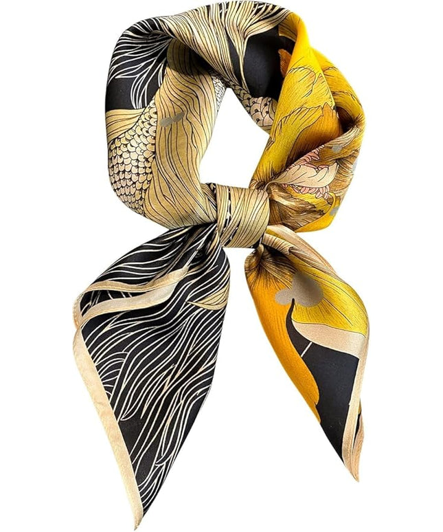 100% Mulberry Silk Scarf for Women Hair Lightweight Square Neckerchief Wrap For Head Scarves 21"