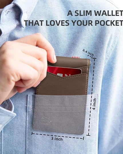 Zitahli Wallet for Men-6 Slots ID Window-Mens Wallets-Slim Wallet Classic Spring Money Clip RFID Blocking-Gift for Men