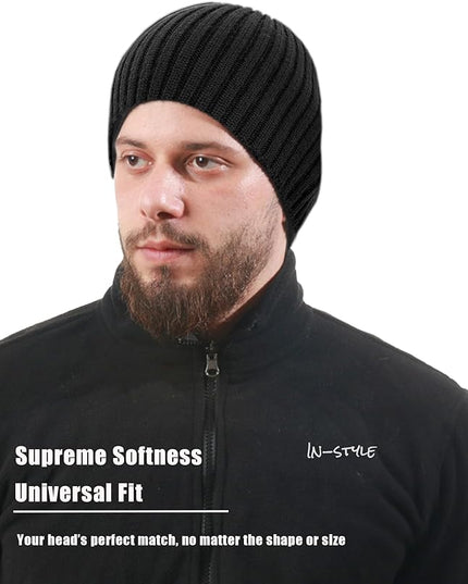 choshion Wool Knit Fisherman Beanie Hat for Men Women,Cuffless Warm Short Cuff Beanies Toboggan Ski Hats Winter Skull Cap