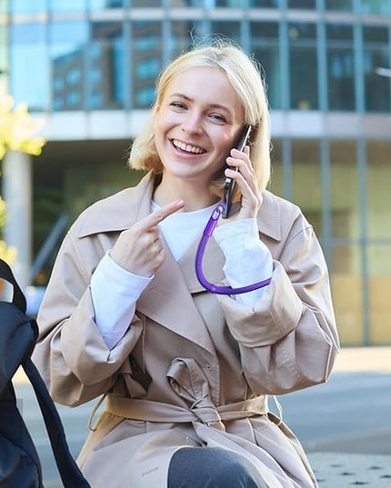 2 Pack Phone Lanyard,2×Hand Wrist Strap,4×Tether Tabs,Universal Cell Phone Multifuctional Patch Polyester Lanyards,Cell Phone Hand Strap for Women and Men(purple+orange)