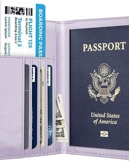 Passport Holder Cover Travel RFID Blocking Passport Cover Rose Gold Cute Flowers Passport Wallet with Elastic Band for Women