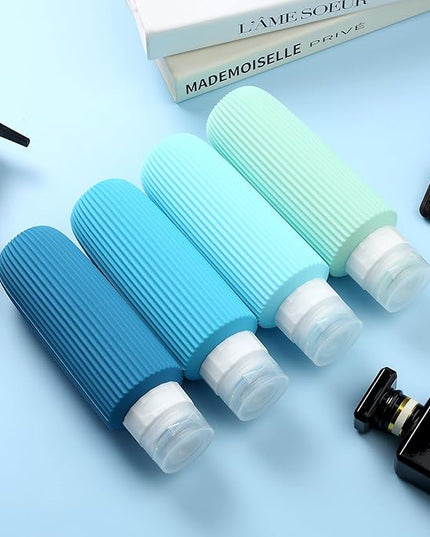 Travel Bottles for Toiletries, Large 6oz Travel Size Containers, BPA Free Leak Proof Tubs Refillable Liquid Accessories with Toiletry Bag for Cometic Shampoo and Lotion Soap (4 Pack)