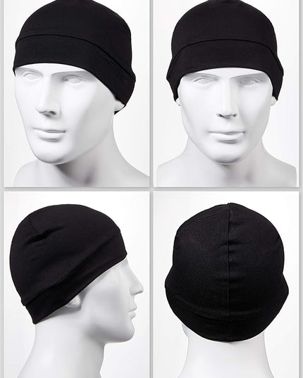 Syhood 4 Pcs Cotton Skull Caps for Men Women Breathable Beanie Thin Sleep Hat Night Running Cap Helmet Liner for Cycling Gym