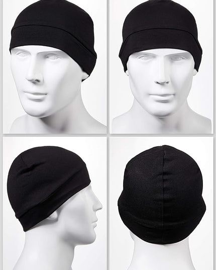 Syhood 4 Pcs Cotton Skull Caps for Men Women Breathable Beanie Thin Sleep Hat Night Running Cap Helmet Liner for Cycling Gym