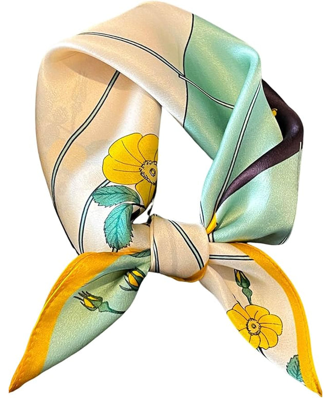 100% Mulberry Silk Scarf for Women Hair Lightweight Square Neckerchief Wrap For Head Scarves 21"