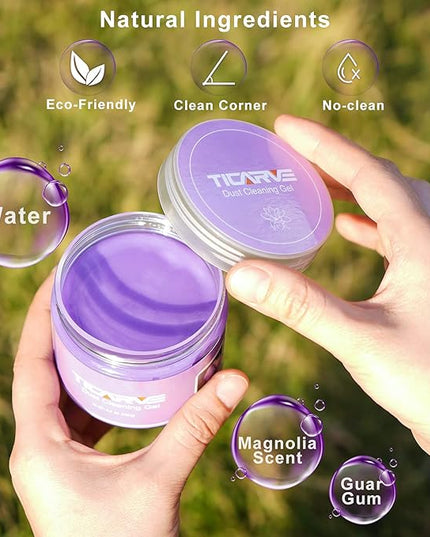 TICARVE 2Pack Cleaning Gel for Car Putty Car Vent Cleaner Cleaning Putty Gel Auto Tools Car Interior Cleaner Dust Mud for Cars and Keyboard Cleaner Slime Purple (320g/11.2oz)