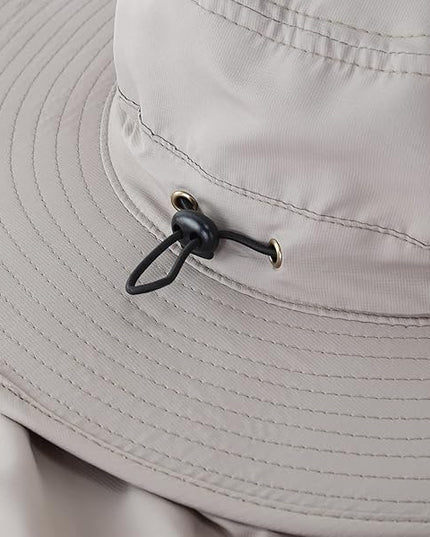 Home Prefer UPF50 Mens Sun Hat with Neck Flap Quick Dry UV Protection Cap Womens Wide Brim Fishing Hat Neck Flap Beach Garden