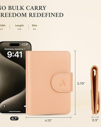 ALLIVE Genuine Leather Passport Holder, Rfid Passport Holder for Travel with AirTag Hidden, Passport Cover Wallet Travel Must Haves Airport Essentials, Passport Cover Travel Gifts (Beige)