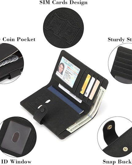 RFID Blocking Passport Wallet Cover Case Travel Document Organizer for Women and Men,Travel Wallet for Credit Card